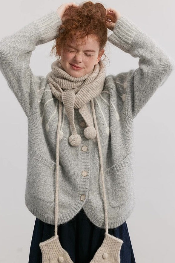 Alpaca Blend Embroidered Cardigan