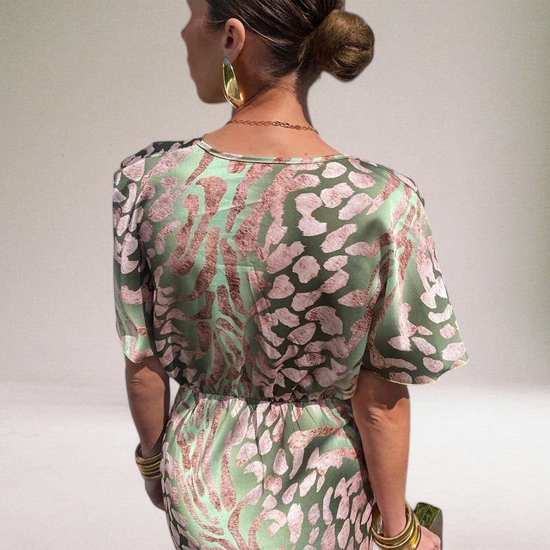 Twisted V-Neck Maxi Dress – Elegant Long Dress for Special Occasions