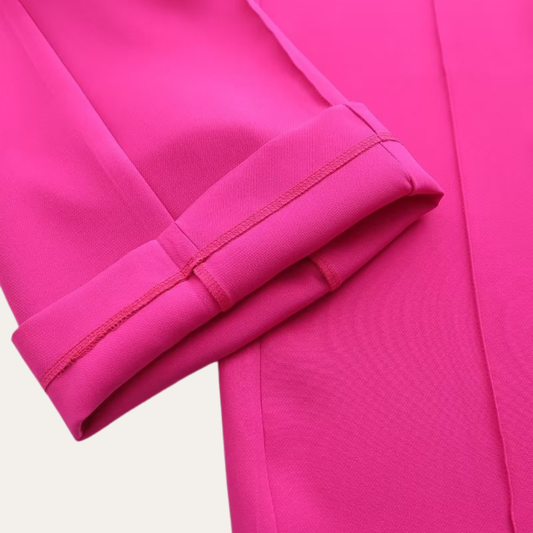 Women’s Belted Blazer and Wide-Leg Trousers Set – Elegant Tailored Two-Piece