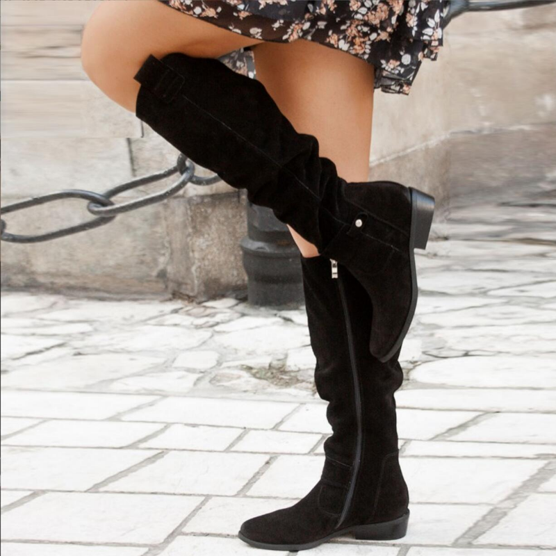 Women’s Knee-High Slouch Boots – Elegant Everyday Style