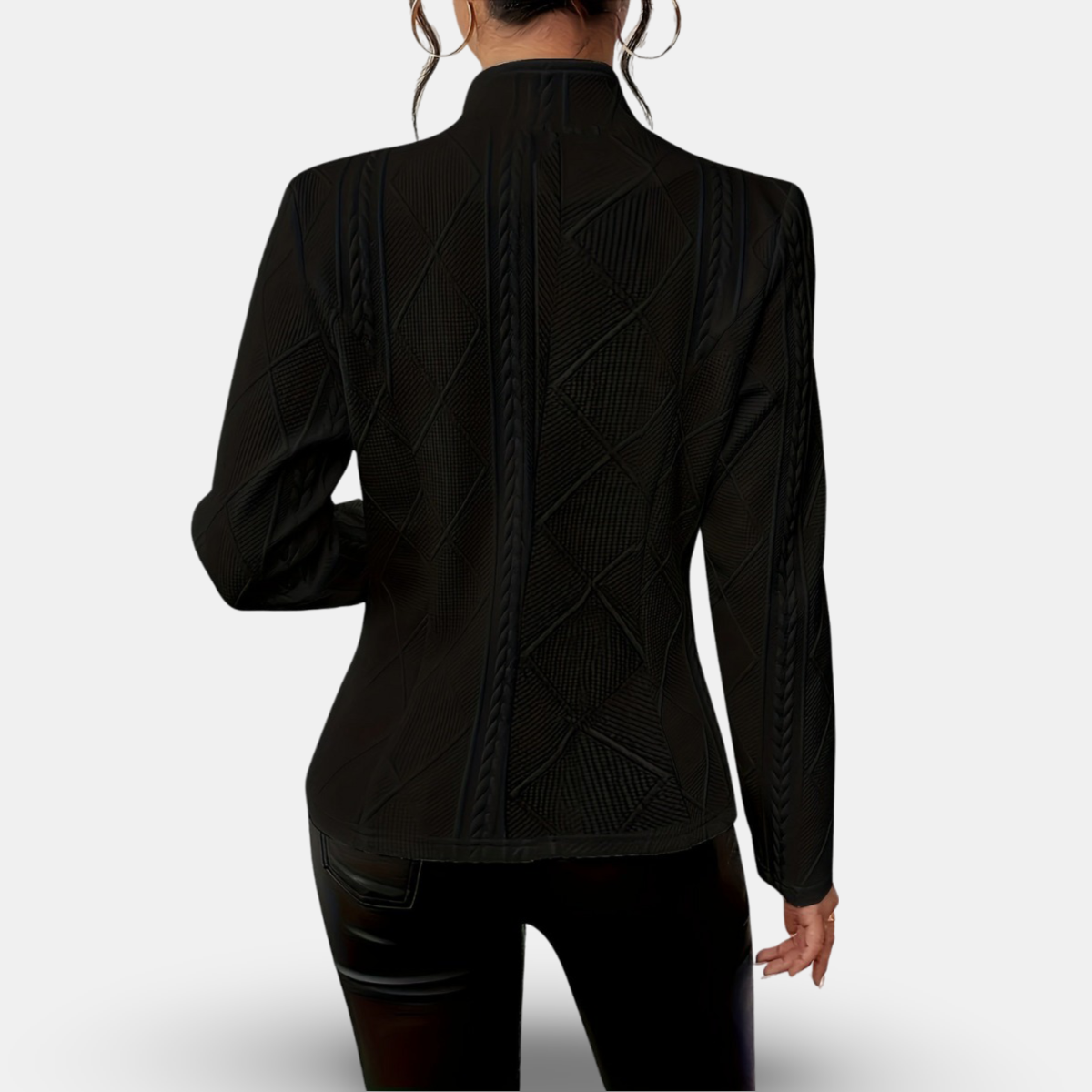 Women’s Textured Blazer – Tailored Fit with Geometric Detailing