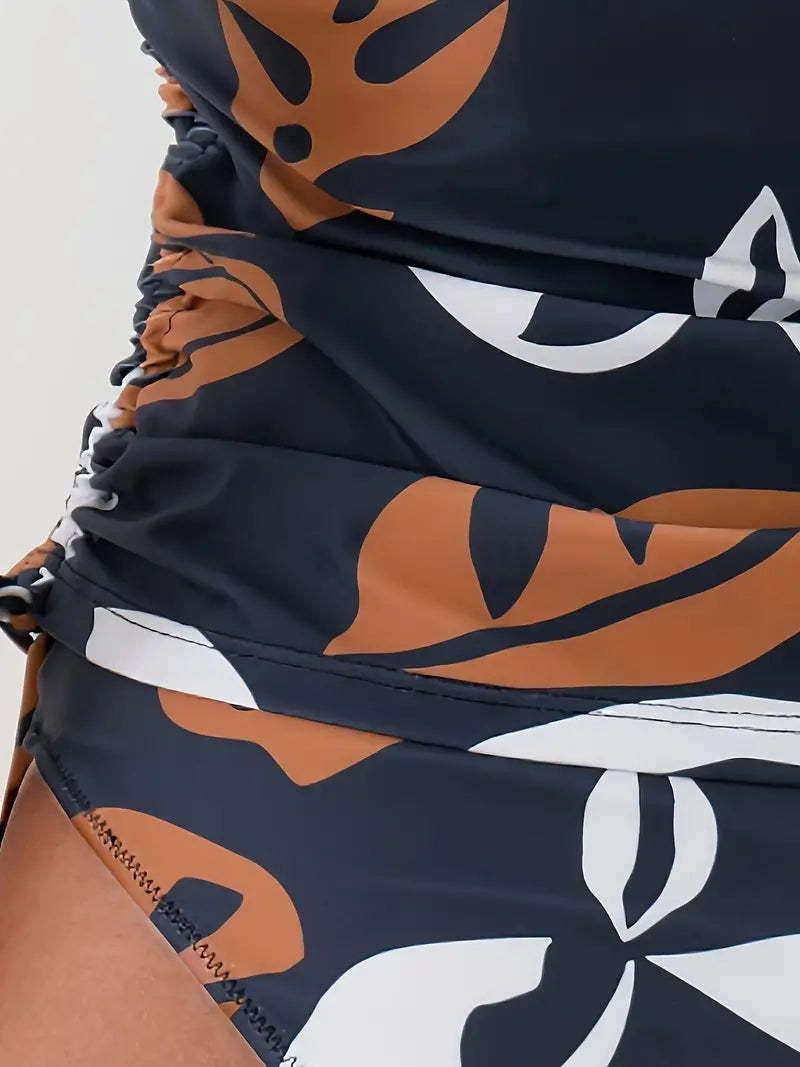 Juniper® | Leaf print tankini bikini top and bottoms