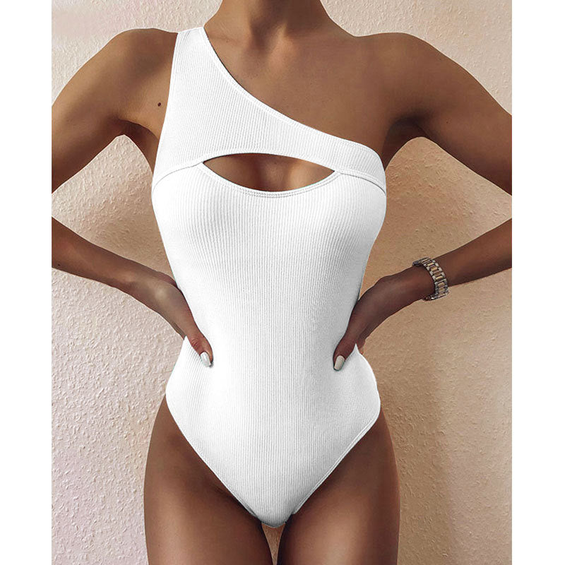 Úrsula® | New Bikini Solid Color One-Shoulder One-Piece Swimsuit Women