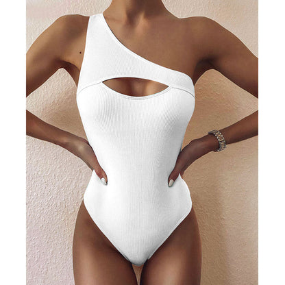 Úrsula® | New Bikini Solid Color One-Shoulder One-Piece Swimsuit Women