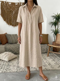 Cotton-Linen Polo Dress