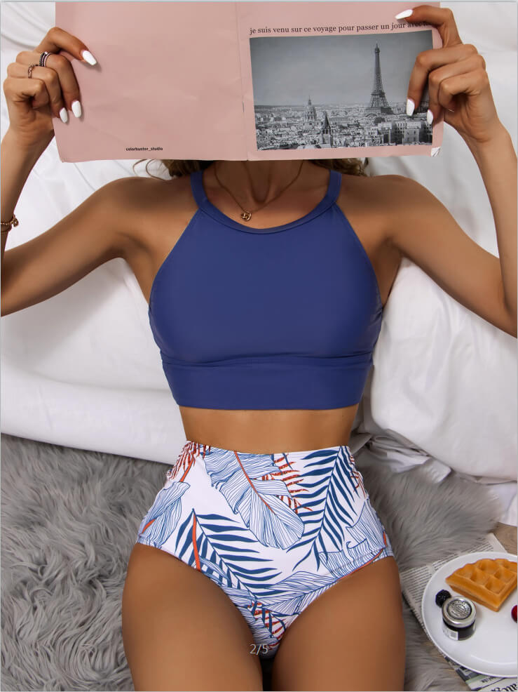 Justina® | High neck bikini top with hot thong
