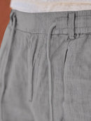 Men's Wide-Leg Linen Trousers – Drawstring Casual Summer Pants