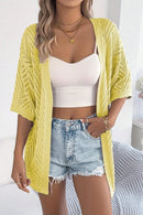 Women's Loose Fit Open-Front Short Sleeve Knitted Cardigan – Casual Layering Top