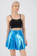 High Waist Solid Color Glossy Performance Skirt