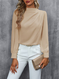 Women's Turtleneck Long Sleeve Blouse – Elegant Office Sophisticated Top