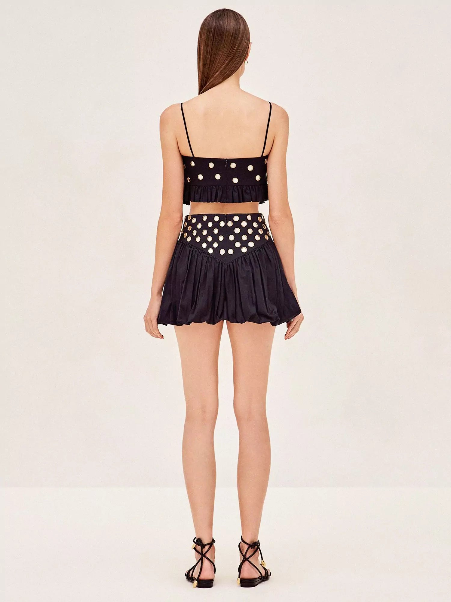 Women's Sequin Mirror Skirt Set – Sparkling Party Two Piece Outfit