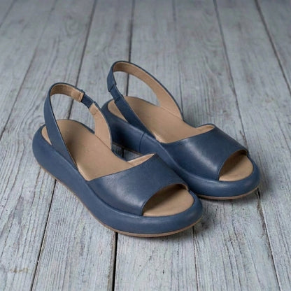 Women's Open-Toe Comfort Sandals – Synthetic Leather Summer Slides