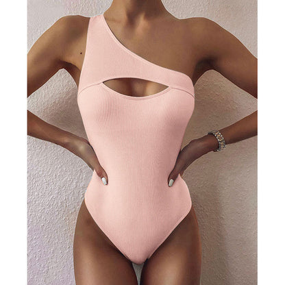 Úrsula® | New Bikini Solid Color One-Shoulder One-Piece Swimsuit Women