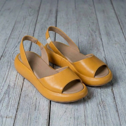 Women's Open-Toe Comfort Sandals – Synthetic Leather Summer Slides