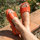 Women's Open-Toe Comfort Sandals – Synthetic Leather Summer Slides