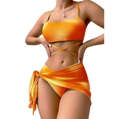 Luciana® | 3-Piece Bikini Swimsuit With Laces And Beach Skirt
