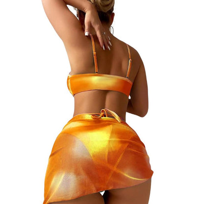 Luciana® | 3-Piece Bikini Swimsuit With Laces And Beach Skirt