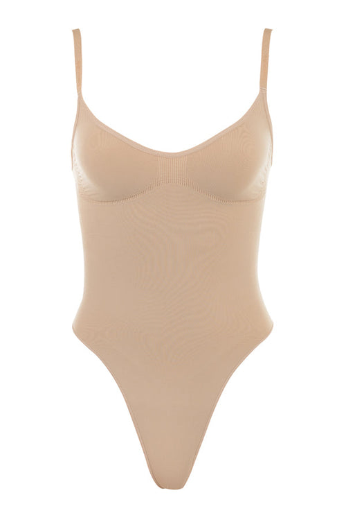 Sculpting Thong Bodysuit – Almond