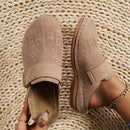 Women's Orthopedic Closed-Toe Suede Slippers – Cozy Comfort Lounge Shoes