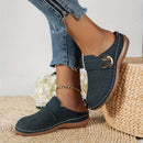 Women's Orthopedic Closed-Toe Suede Slippers – Cozy Comfort Lounge Shoes