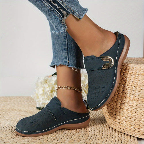 Women's Orthopedic Closed-Toe Suede Slippers – Cozy Comfort Lounge Shoes