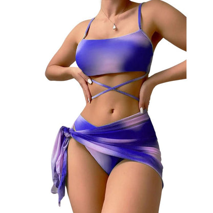 Luciana® | 3-Piece Bikini Swimsuit With Laces And Beach Skirt