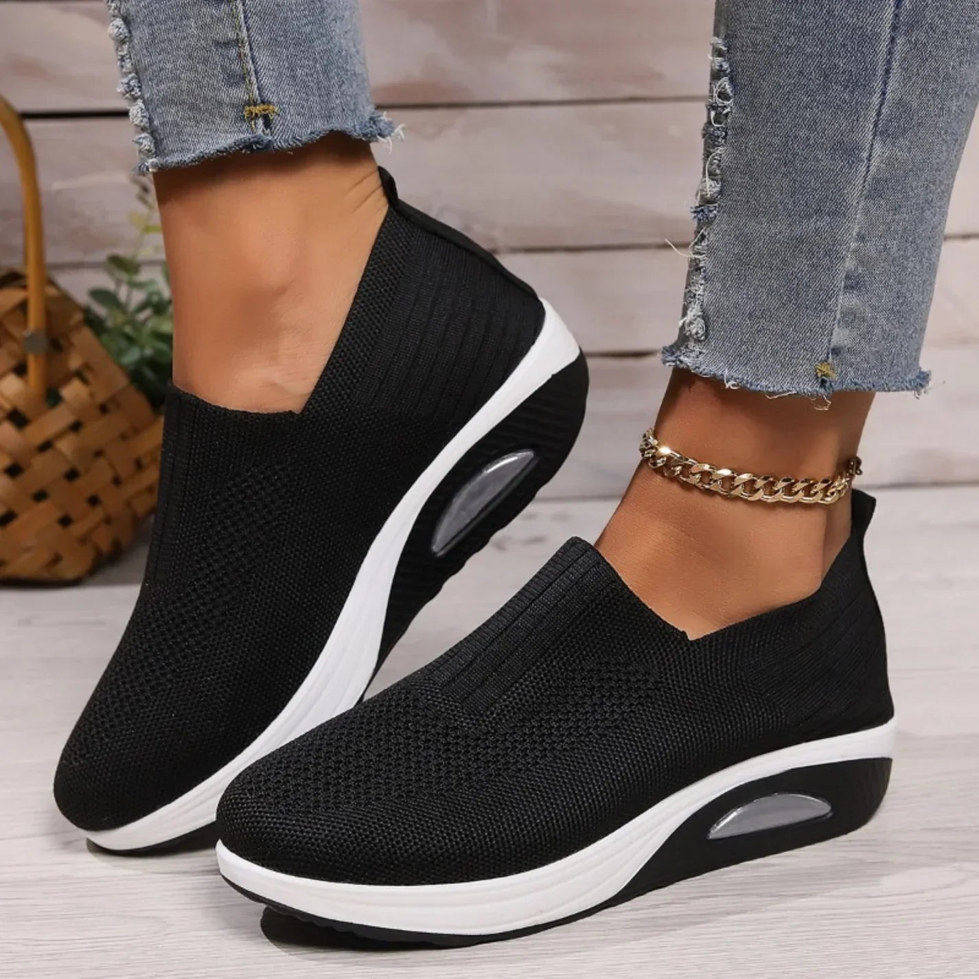 Women's Orthopedic Slip-On Trainers – Comfortable Support Sneakers