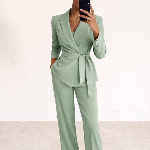 Women's Two-Piece Suit Set In Mint Green Color