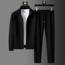 Men’s Black Two Piece Sportswear Tracksuit Set – Athletic Gym Outfit
