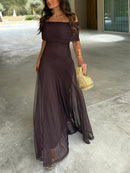 JAYLA - ASYMMETRICAL MESH ONE SHOULDER DRESS