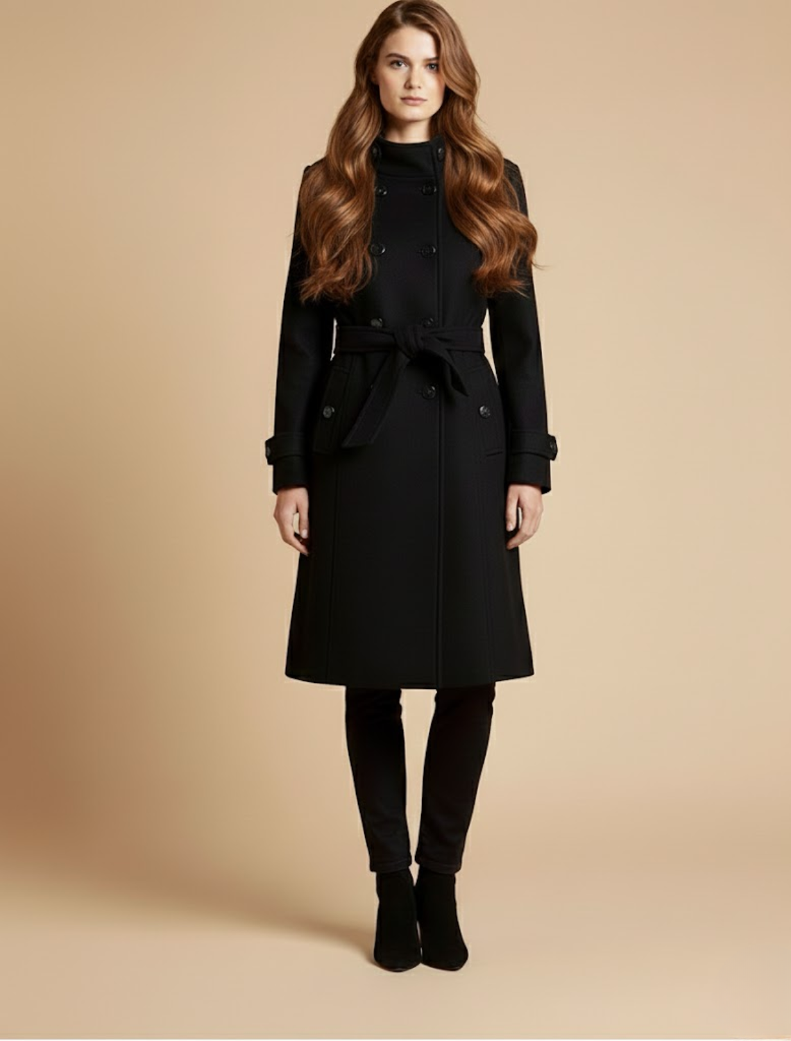 Women’s Mid-Length Long Coat with Classic Collar for Smart Winter Styling