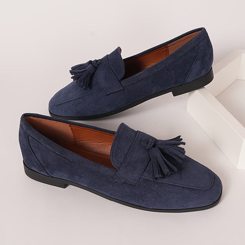 Women’s Vintage Tassel Slip-On Flats – Soft Sole Comfortable Shoes