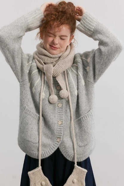 Alpaca Blend Embroidered Cardigan