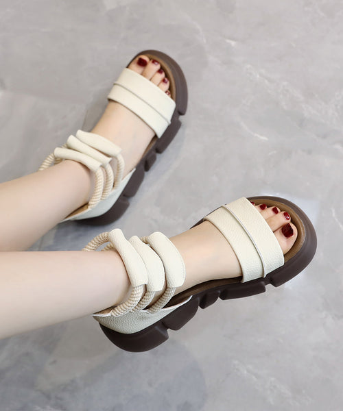 2025 Brown Open Toe Platform Sole Casual Roman Cool Boots