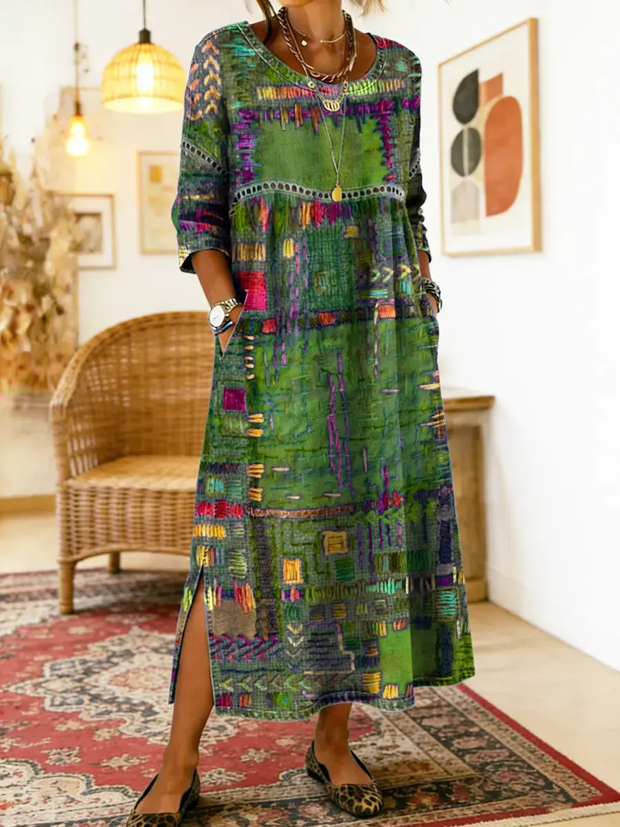 Maelle Printed Loose Midi Dress