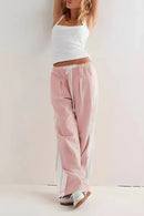 Women's Side Stripe Airy Casual Wide Leg Sweat Pants – Lounge Pants