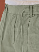 Men's Wide-Leg Linen Trousers – Drawstring Casual Summer Pants