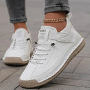 Women's Leather Lace-Up Sneakers – Comfortable Supportive Walking Shoes