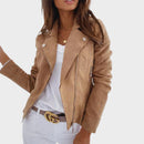 Women's Tan Faux Suede Biker Jacket – Chic Moto Outerwear
