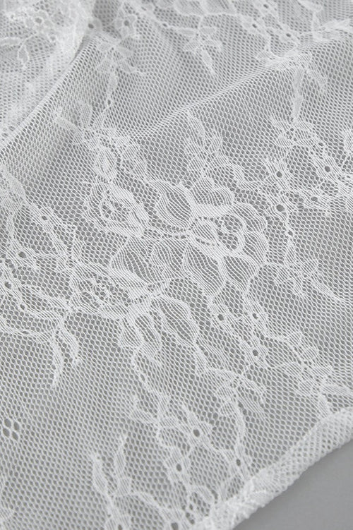 Lace Sheer Split Ruffle Asymmetrical Skirt