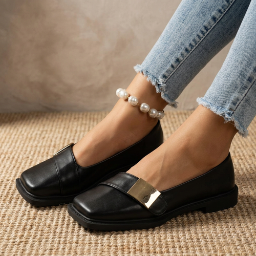 Women's Square Toe Slip-On Loafer Flats – Fashion Casual Shoes