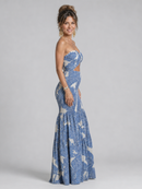 Azaria | Strapless Two Piece Printed Maxi Dress Set