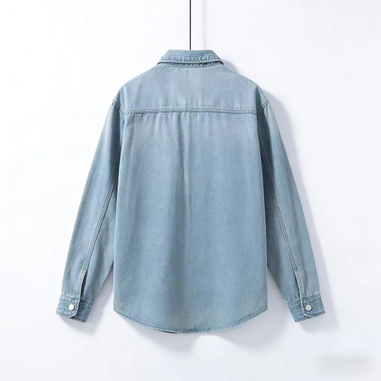 Men's Vintage-Style Loose-Fit Denim Overshirt – Classic Casual Layering