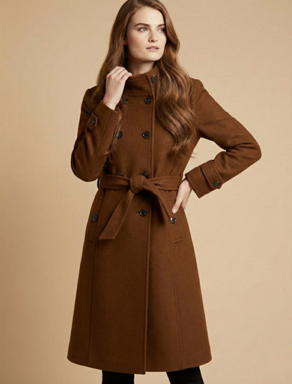 Women’s Mid-Length Long Coat with Classic Collar for Smart Winter Styling
