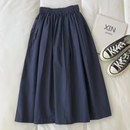 Women's High-Waisted Gathered Midi Skirt – Flowing Loose Casual Skirt