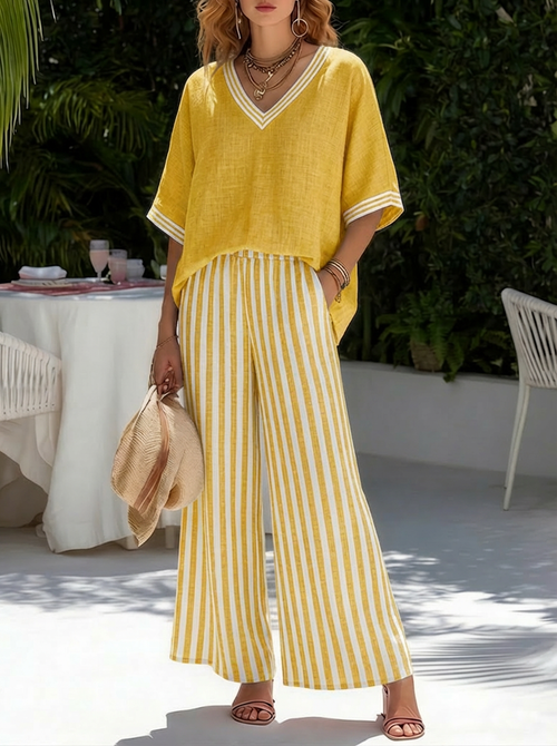 Ursuline Breathable Linen-Blend Two-Piece Set