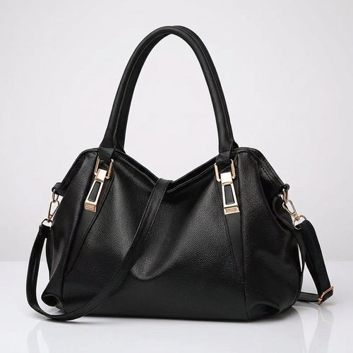 Women's Wide Leather Handbag With Long Strap – Stylish Shoulder Bag