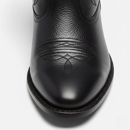 Women’s Western Knee-High Boots – Pointed Toe & Embroidered Detail