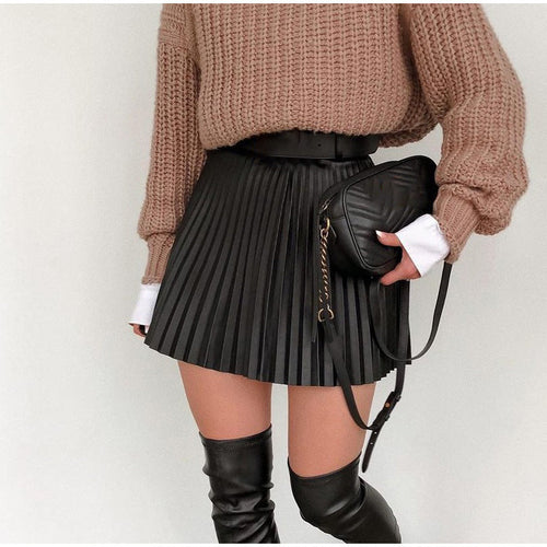 Amy Fashion - Chic High Waisted Sexy A-line Mini Fashion Skirt