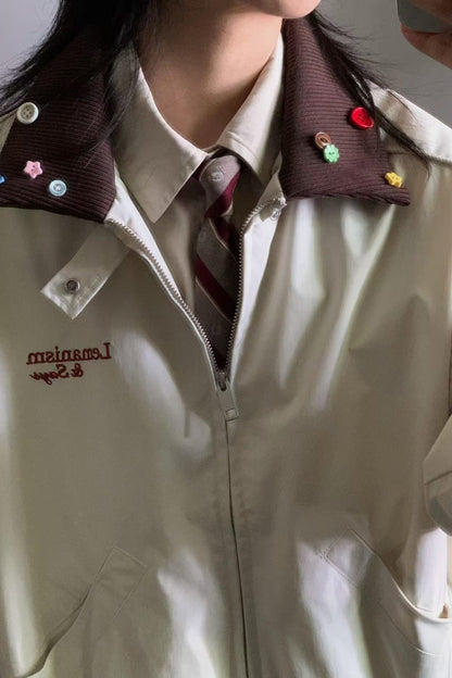 American Color Block Notch Collar Jacket